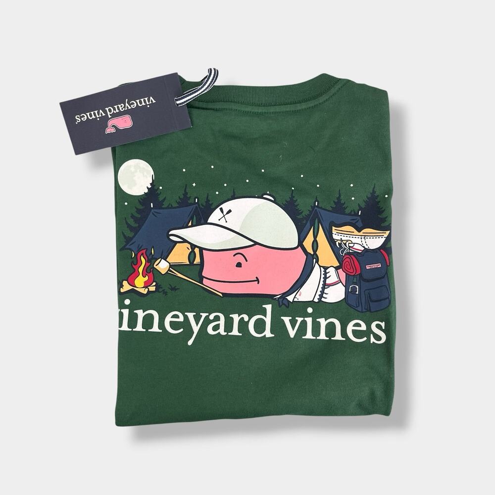 Vineyard Vines Boys' Glow-In-The-Dark Summer Camp Whale Pocket T-Shirt S NWT